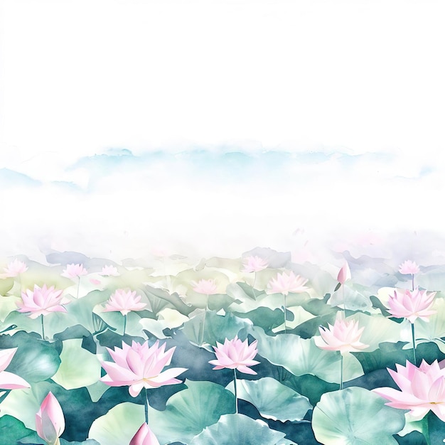 lotus dans un style aquarelle avec IA