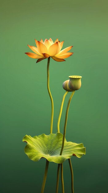 Lotus Nelumbo nucifera fleur arrière-plan flou généré par l'IA