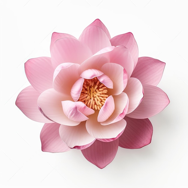 Lotus rose sur fond blanc isolé