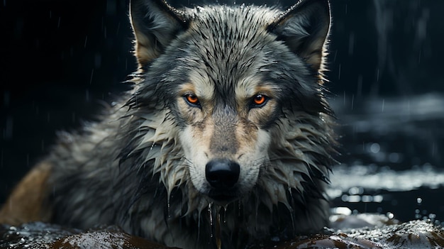 Le loup est un portrait très rapproché
