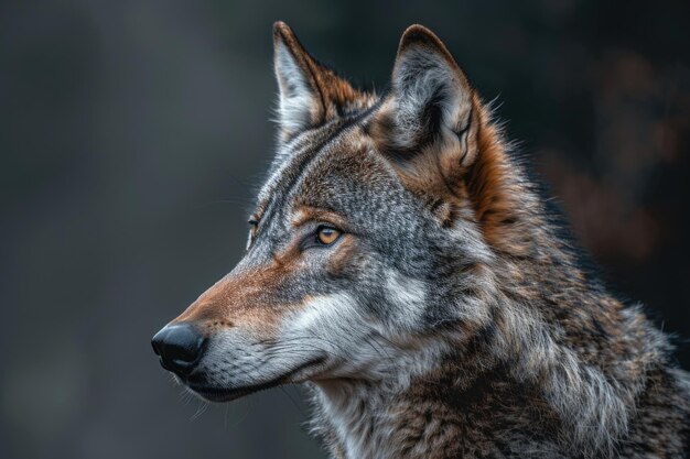 Loup gris canin lupus avec une oreille arrière animal en captivité