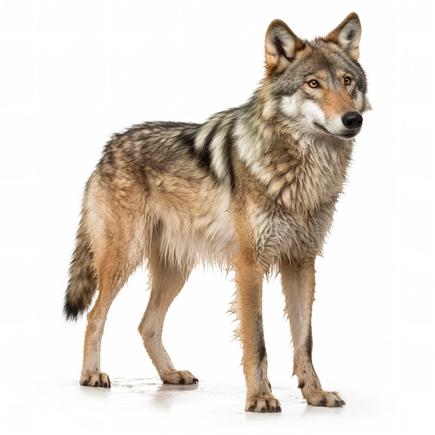 Le loup isolé sur fond blanc génère ai