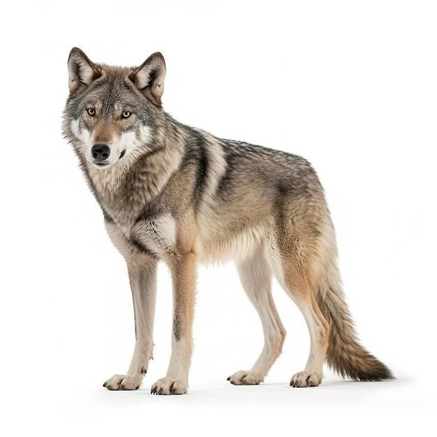 Le loup isolé sur fond blanc génère ai