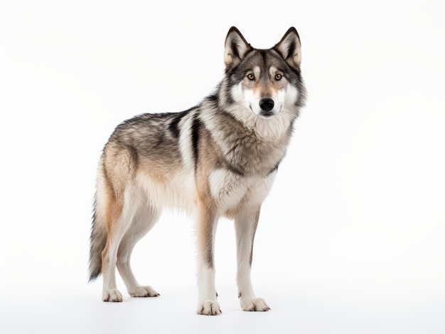 Loup isolé sur fond blanc