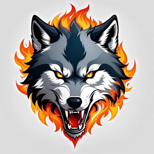 Le loup à tête de feu, le loup en colère.