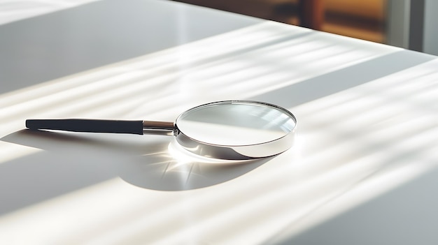 Une loupe est posée sur la table