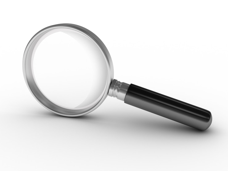 Photo loupe isolée sur fond blanc