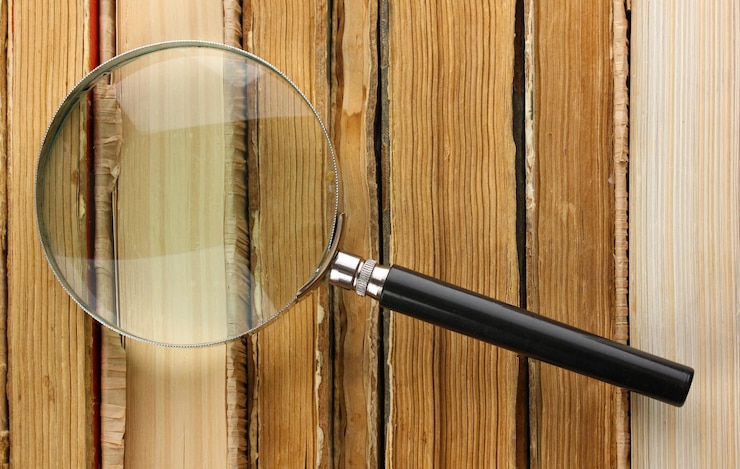 Photo loupe sur la pile de livres