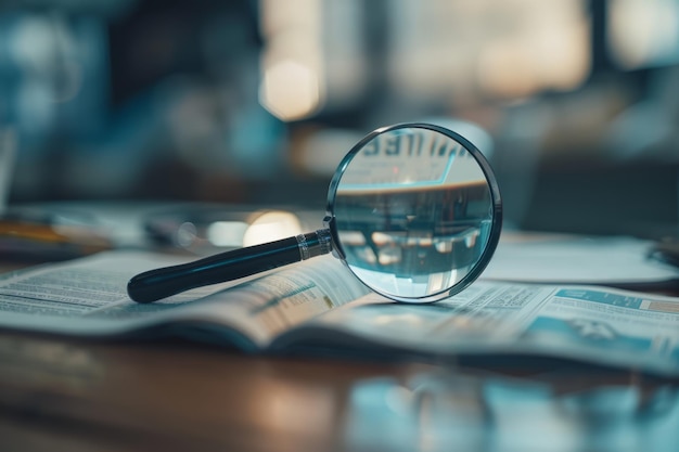 Une loupe sur la table