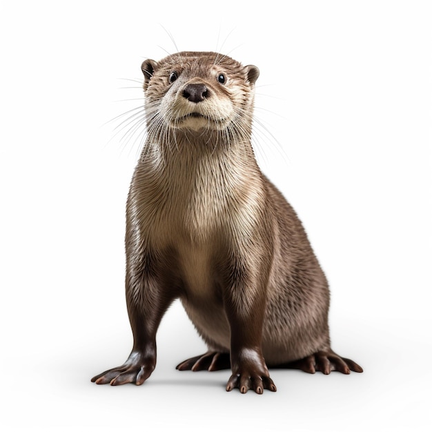 Loutre isolée sur fond blanc