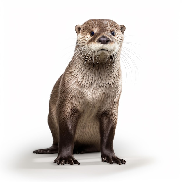 Loutre isolée sur fond blanc