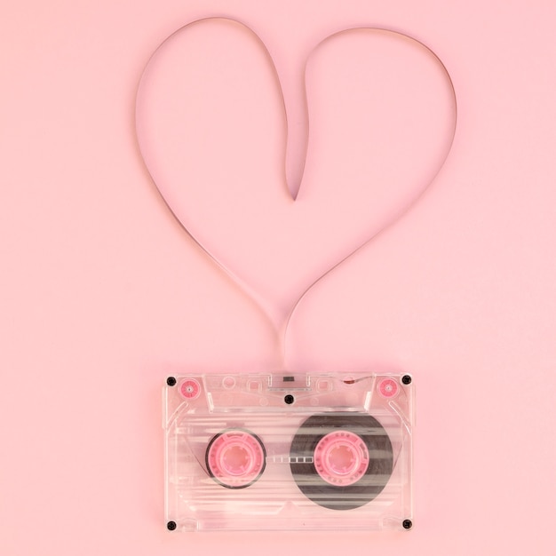 Love cassette tape vue de dessus