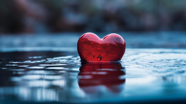 Love Mirrored Plongez dans la passion avec une piscine en forme de cœur rouge