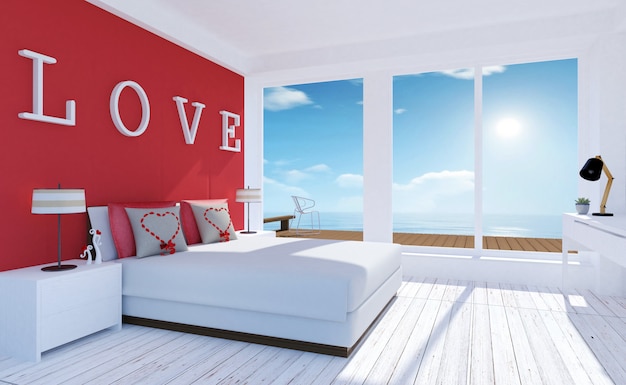 Love-Modern et minimaliste intérieur de la chambre