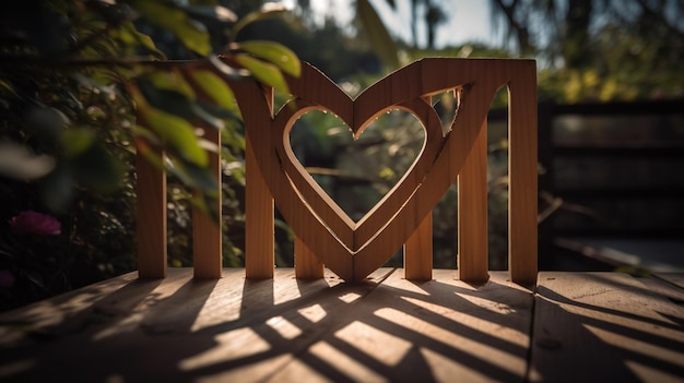 Love's Secret Garden Découvrez la romance à travers la découpe en forme de cœur dans la clôture en bois