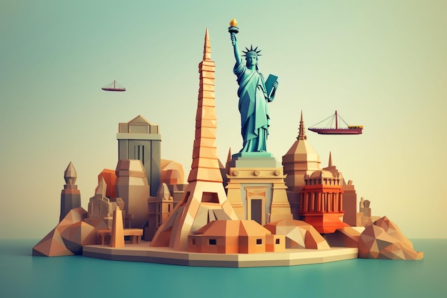 Photo low poly 3d illustration vectorielle dessin animé mignon polygone art stock images rend photos photos