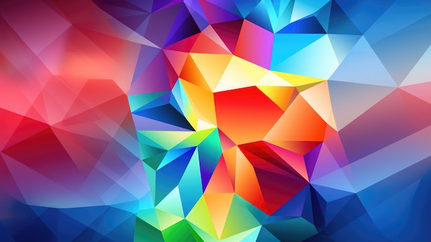 Low poly art couleurs de base régler vecteurs géométriques fond d'écran