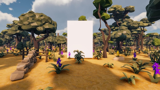 Low poly planète Terre fond de paysage blanc développement durable concept d'écologie rendu 3d