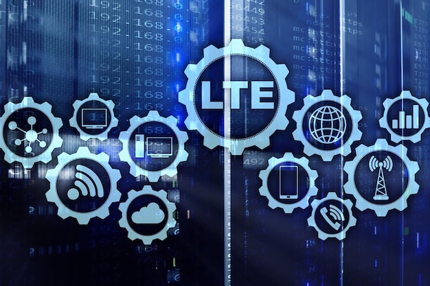 LTE Wireless Business Internet and Virtual Reality Concept Information Communication Technology sur fond de serveur