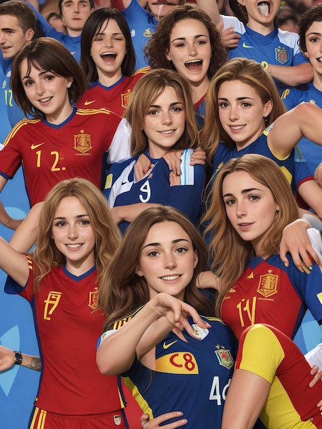 Photo lublin pologne 12 novembre 2019 l'équipe nationale féminine de football d'espagne pose pour une photo sont vues je