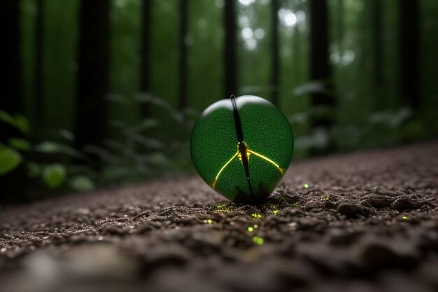 Les lucioles brillent dans la forêt la nuit.