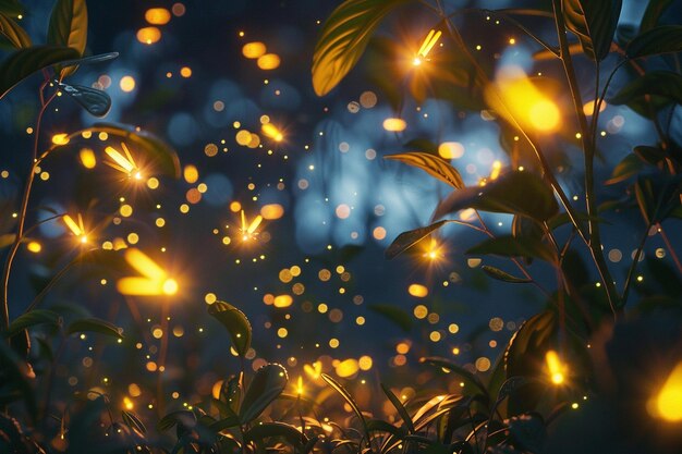 Des lucioles enchanteuses éclairant une nuit d'été