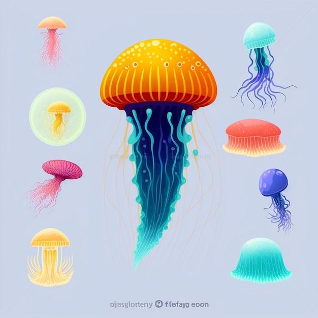 Lueur éthérée illuminant la grâce des méduses dans une illustration vectorielle