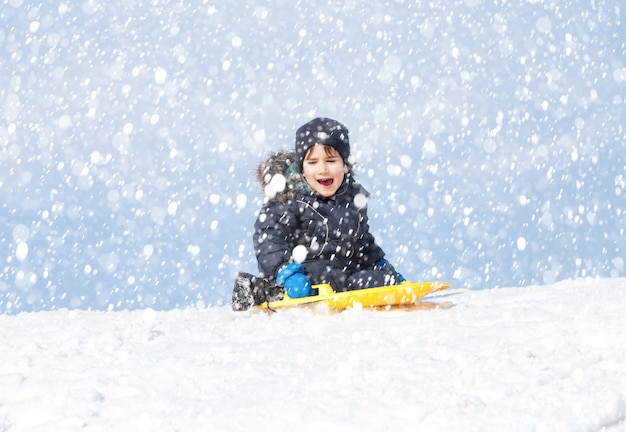 Luge en hiver