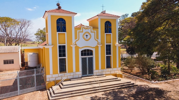 Luís Antonio SÃ£o Paulo Brésil - 09 août 2021 : Église paroissiale de Santa Luzia dans la ville de Luís Antonio SP