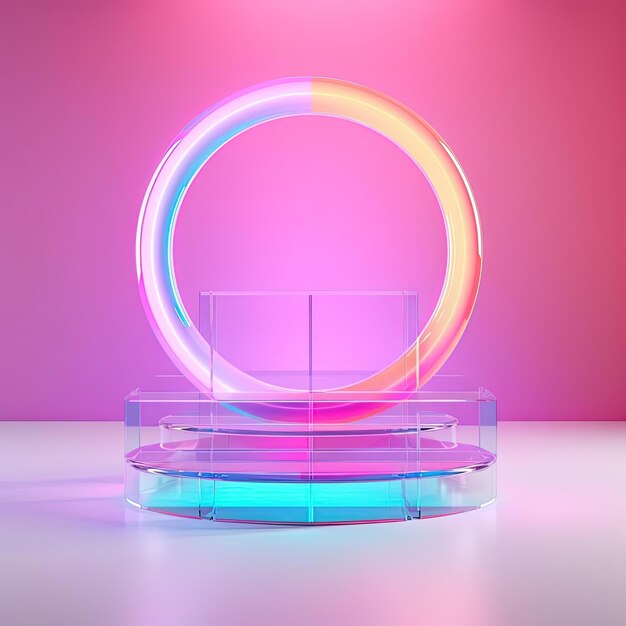 lumière arc-en-ciel holographique circulaire et fond transparent