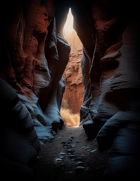 Une lumière au fond d'un canyon