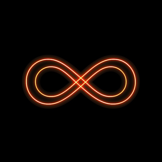 une lumière au néon rouge en forme de symbole d'infini