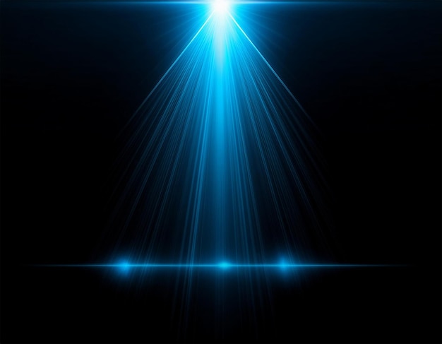 une lumière bleue brillante avec une étoile bleue au milieu