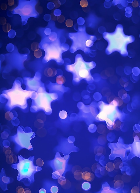 Lumière bokeh floue sur fond bleu foncé modèle de fêtes de Noël et du Nouvel An