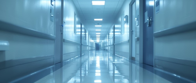 Une lumière brillante au bout d'un couloir d'hôpital c'est un concept de vie et de mort