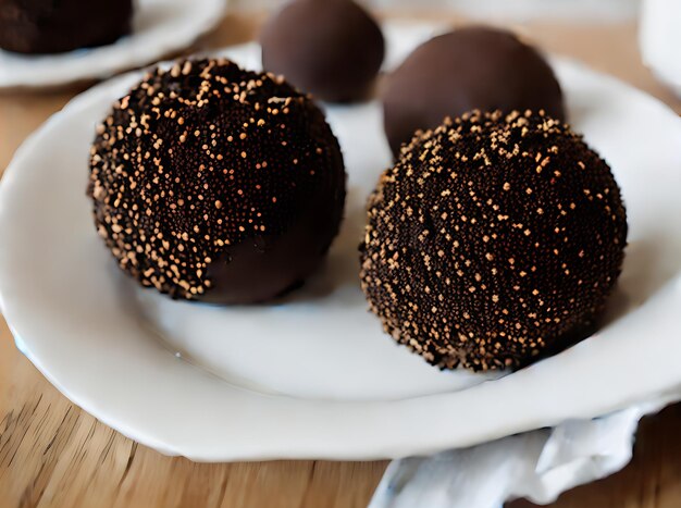 Lumière chaleureuse de truffes réalistes très détaillée atmosphère confortable Les couleurs neutres créent une atmosphère invitante en gros plan dans ce restaurant sans personne autour Générateur d'IA généré