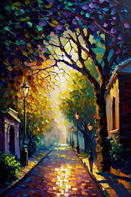 Lumière de cristal rayonnante dans le style d'Erin Hanson