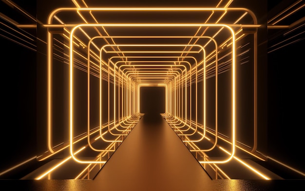 Lumière dorée entrant dans un tunnel sombre fond d'écran