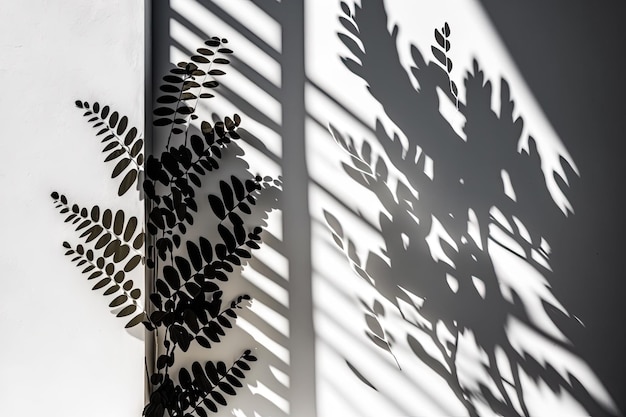 La lumière du soleil sur un mur peint en blanc texturé