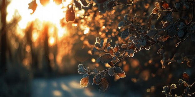 La lumière du soleil passe à travers les feuilles des arbres