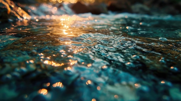 La lumière du soleil à travers l'eau cristalline