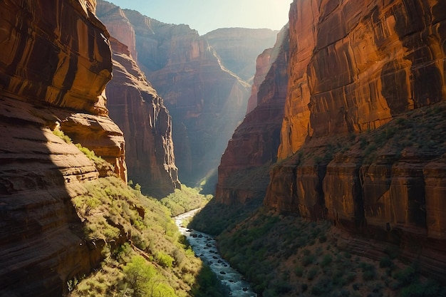 La lumière du soleil traverse les murs du canyon