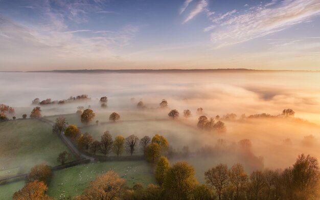 Photo lumière de l'espace du ciel de la ville