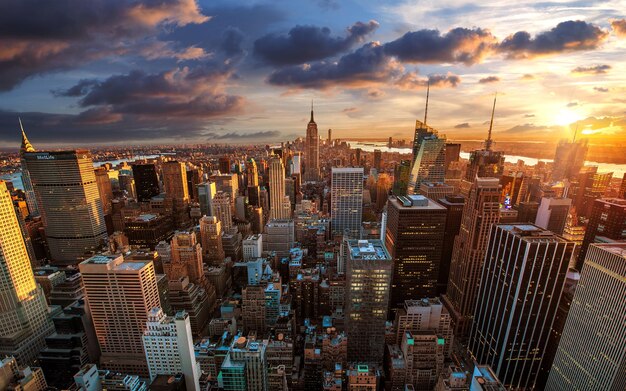 Photo lumière de l'espace du ciel de la ville