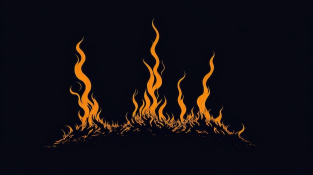 Lumière de feu de camp dans le feu sombre art numérique arts Illustration