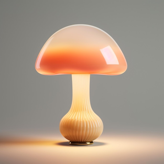 Une lumière en forme de champignon avec une lumière dessus