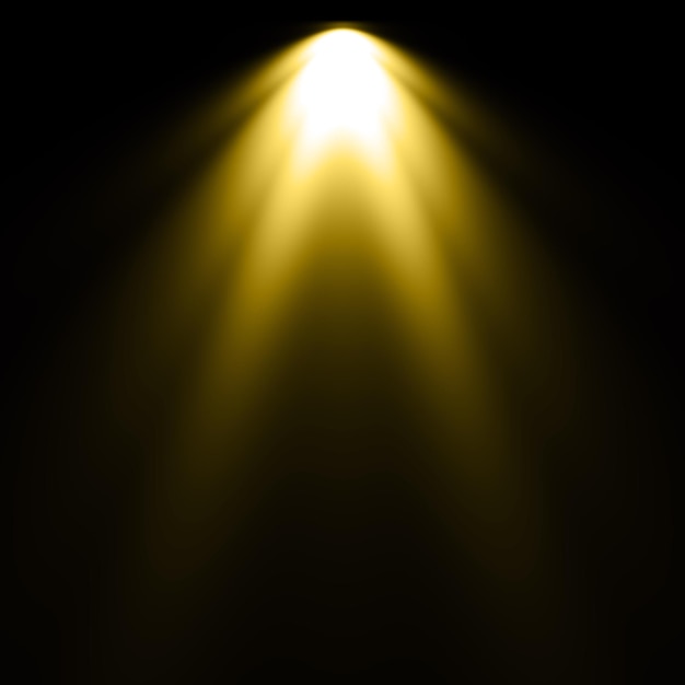 Lumière jaune d'éclairage avec fond noir