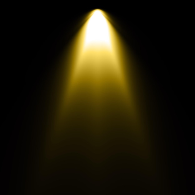 Lumière jaune d'éclairage avec fond noir