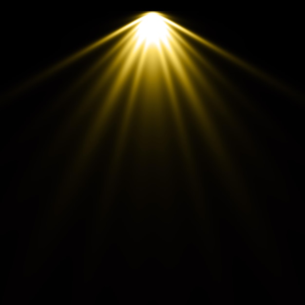 Lumière jaune d'éclairage avec fond noir