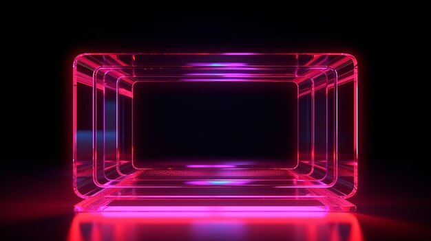 Lumière néon rougeoyante AI générative